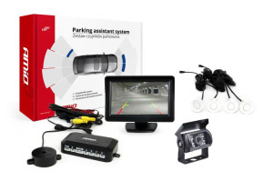 Zestaw czujników parkowania tft01 4,3" z kamerą hd-501-ir 4 sensory białe