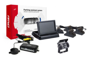 Zestaw czujników parkowania tft02 4,3" z kamerą hd-501-ir 4 sensory czarne