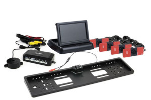 Zestaw czujników parkowania tft02 4,3" z kamerą hd-402-led 4 sensory czarne