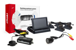 Zestaw czujników parkowania tft02 4,3" z kamerą hd-301-ir 4 sensory czarne