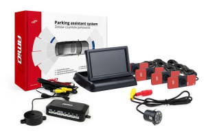 Zestaw czujników parkowania tft02 4,3" z kamerą hd-308-led 4 sensory czarne