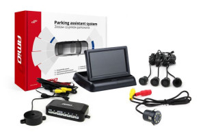 Zestaw czujników parkowania tft02 4,3" z kamerą hd-308-led 4 sensory czarne