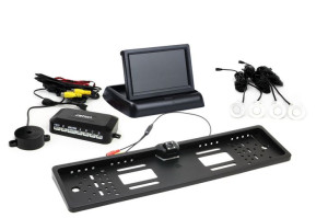 Zestaw czujników parkowania tft02 4,3" z kamerą hd-402-led 4 sensory białe