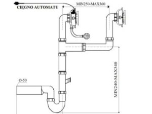 Syfon Zlewu Podwójny 3,5" Z Automatem I Z Przelewem (s2091)