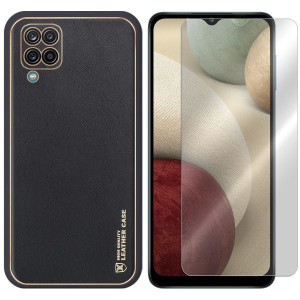 Etui Do Samsung Galaxy A12 Sm-a125 Leather + Szkło