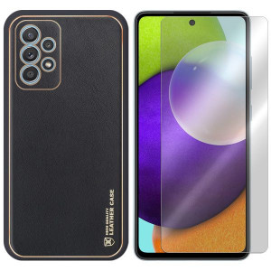 Etui Do Samsung Galaxy A52 Obudowa Leather + Szkło