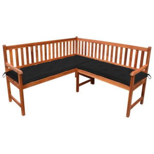 Narożna ławka ogrodowa z poduszkami, 150 cm, drewno akacjowe