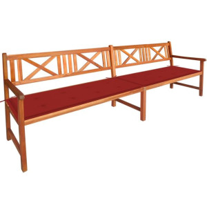 Ławka ogrodowa z poduszkami, 240 cm, lite drewno akacjowe