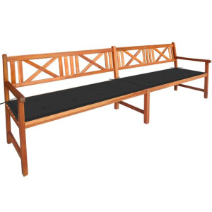 Ławka ogrodowa z poduszkami, 240 cm, lite drewno akacjowe
