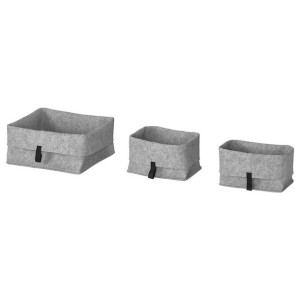 Raggisar Koszyki/pudełka 3 Szt. Szare Ikea