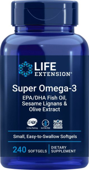 Super Omega-3 EPA/DHA z Lignanami Sezamowymi i Ekstraktem z Oliwek (240 kap