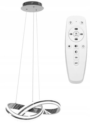 Lampa Sufitowa Wisząca Metal Ring Chrom Led +pilot