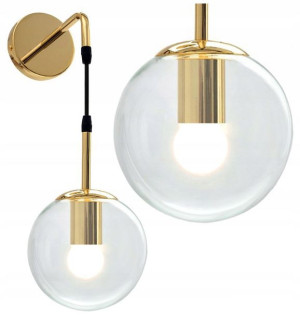 Lampa Ścienna Kinkiet Szklany Gold Glamour Gold
