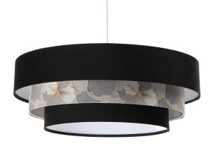 Czarna lampa wisząca z motywem kwiatów - S449-Ilia