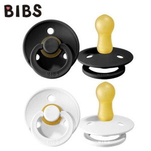 BIBS 2-PACK S BLACK & WHITE Smoczek Uspokajający kauczuk Hevea