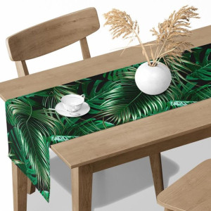 BIEŻNIK obrus na stół KOLOROWY wzory 40x140 D404-256-01 liście palmowe