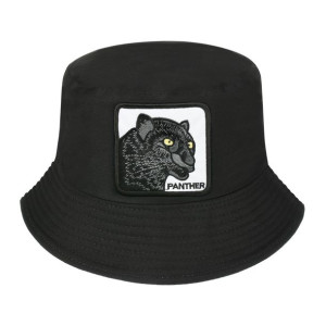 Kapelusz dwustronny bucket hat wędkarski pantera czarny kap-m-43