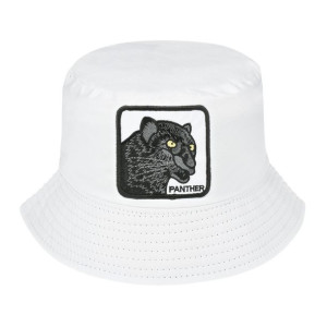 Kapelusz dwustronny bucket hat wędkarski pantera biały kap-m-43