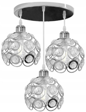 Lampa Sufitowa Żyrandol Chrom Glamur Kryształowa