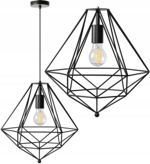 Lampa Sufitowa Wisząca Metalowa Loft Black