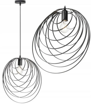 Czarna Druciana Lampa Wisząca Metal Geometryczna
