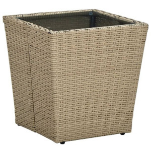 Stolik herbaciany, beżowy, 41,5x41,5x44 cm, rattan