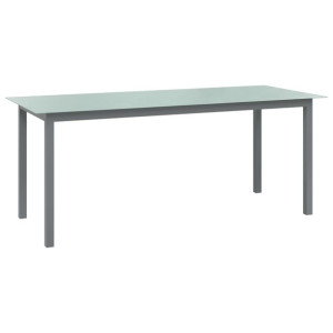 Stół ogrodowy, jasnoszary, 190x90x74 cm, aluminium