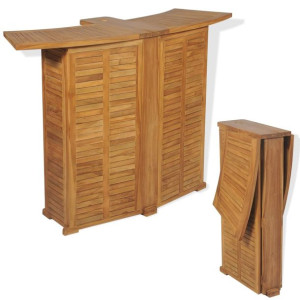 Składany stolik barowy, 155x53x105 cm, lite drewno
