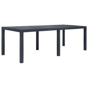 Stół ogrodowy, 220x90x72 cm, plastikowy, antracyto