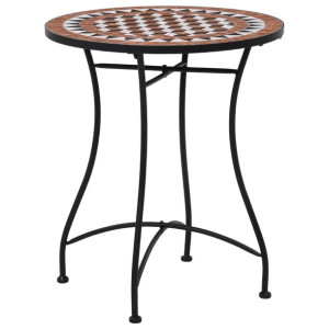 Mozaikowy stolik bistro, brązowy, 60 cm, ceramiczn