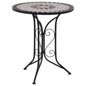 Mozaikowy stolik bistro, szary, 61 cm, ceramiczny