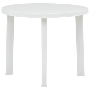 Stolik ogrodowy, biały, 89 cm, plastikowy