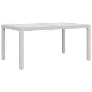 Stół ogrodowy, 150x90x75 cm, szkło i rattan PE, bi