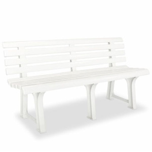 Ławka ogrodowa, 145,5 cm, plastik, biała