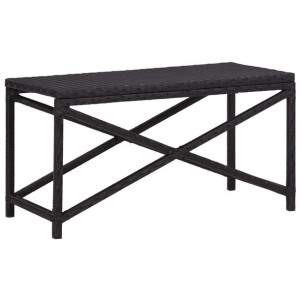 Ławka ogrodowa, 80 cm, polirattan, czarna