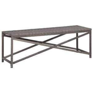 Ławka ogrodowa, 120 cm, polirattan, szara