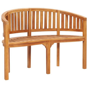 Ławka w kształcie banana, 120 cm, lite drewno teko