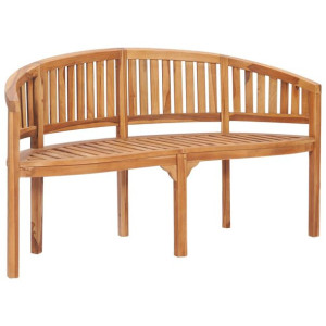 Ławka w kształcie banana, 151 cm, lite drewno teko