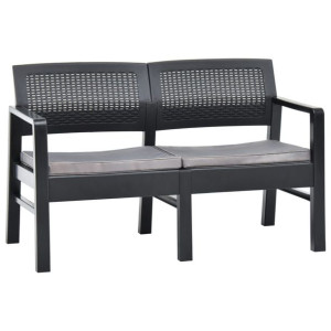 2-os. ławka ogrodowa z poduszkami, 120 cm, plastik