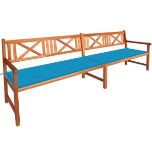 Ławka ogrodowa z poduszkami, 240 cm, lite drewno a