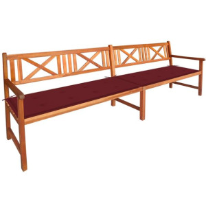 Ławka ogrodowa z poduszkami, 240 cm, lite drewno a