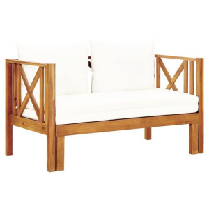 2-osobowa ławka ogrodowa z poduszkami, 122 cm, dre