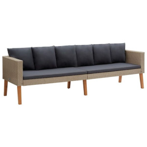3-osobowa sofa ogrodowa z poduszkami, rattan PE, b