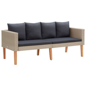 2-osobowa sofa ogrodowa z poduszkami, rattan PE, b