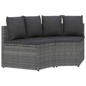 2-częściowa sofa ogrodowa z poduszkami, polirattan