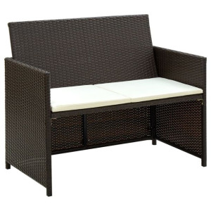 2-osobowa sofa ogrodowa z poduszkami, polirattan,