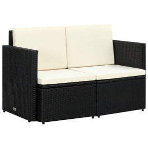 2-osobowa sofa ogrodowa z poduszkami, polirattan,