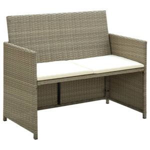 2-osobowa sofa ogrodowa z poduszkami, polirattan,