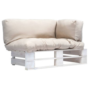 Sofa ogrodowa z palet z piaskowymi poduszkami, sos