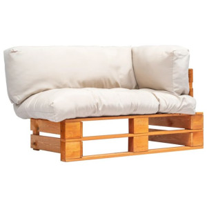 Sofa ogrodowa z palet z piaskowymi poduszkami, sos